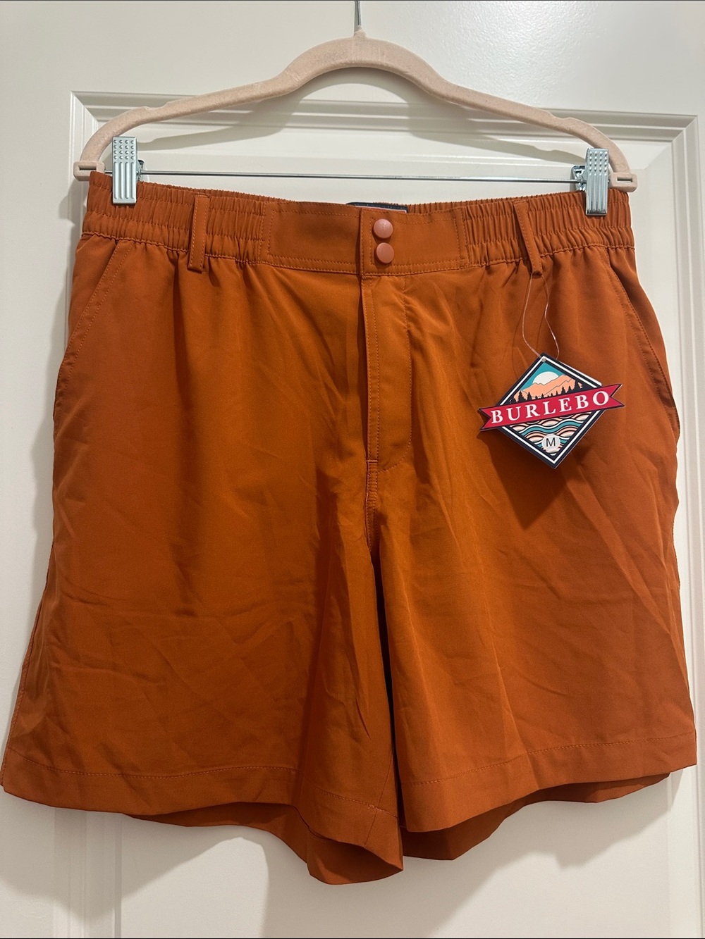 BURLEBO Men’s Rust Orange Hybrid Shorts
